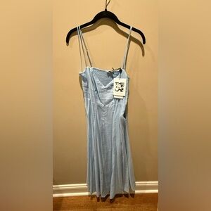 New Blue Spaghetti Strap Long Dress Women’s 4